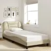 vidaXL Cadre de lit avec tête de lit Crème 80x200 cm Tissu