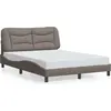 vidaXL Cadre de lit avec tête de lit Taupe 140x200 cm Tissu