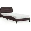 vidaXL Lit avec matelas marron foncé 90x190 cm tissu