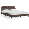 vidaXL Cadre de lit avec tête de lit Marron 160x200 cm Similicuir