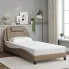 vidaXL Cadre de lit avec tête de lit Cappuccino 100x200 cm Similicuir
