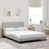 vidaXL Cadre de lit avec tête de lit Gris clair 140x200 cm