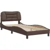 vidaXL Cadre de lit avec tête de lit Marron 90x200 cm Similicuir