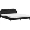 vidaXL Lit avec matelas noir 180x200 cm similicuir