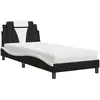 vidaXL Lit avec matelas noir et blanc 100x200 cm similicuir