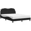 vidaXL Lit avec matelas noir 120x200 cm similicuir