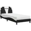 vidaXL Lit avec matelas noir et blanc 80x200 cm similicuir