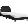 vidaXL Lit avec matelas noir 90x190 cm similicuir