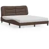 vidaXL Lit avec matelas marron 160x200 cm similicuir