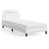 vidaXL Lit avec matelas blanc 90x200 cm similicuir