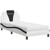 vidaXL Lit avec matelas blanc et noir 90x200 cm similicuir