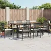 vidaXL Ensemble à manger de jardin 9pcs coussins noir résine tressée