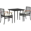 vidaXL Ensemble à manger de jardin avec coussins 3 pcs Noir