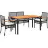 vidaXL Ensemble à manger de jardin 4 pcs avec coussins noir