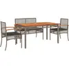vidaXL Ensemble à manger de jardin 5 pcs coussins gris résine tressée
