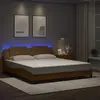 vidaXL Cadre de lit avec lumières LED cappuccino 180x200 cm similicuir