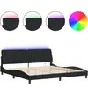 vidaXL Cadre de lit avec lumières LED noir 200x200 cm velours