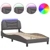 vidaXL Cadre de lit avec lumières LED gris 140x200 cm similicuir