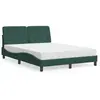 vidaXL Lit avec matelas vert foncé 140x190 cm velours