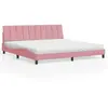 vidaXL Vidaxl Lit Avec Matelas Rose 200x200 Cm Velours