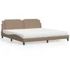 vidaXL Lit avec matelas cappuccino 200x200 cm similicuir