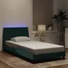 Cadre de lit avec led sans matelas vert foncé 100x200cm velours Vidaxl