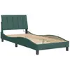vidaXL Cadre de lit avec LED sans matelas vert foncé 90x190 cm velours