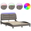 vidaXL Cadre de lit avec lumières LED taupe 140x190 cm tissu