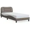 vidaXL Cadre de lit avec lumières LED taupe 100x200 cm tissu