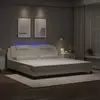 vidaXL Cadre de lit avec lumières LED blanc 200x200 cm similicuir