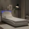 vidaXL Cadre de lit avec lumières LED blanc 90x190 cm similicuir