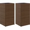 vidaXL Jardinières 2 pcs marron 40x40x80 cm résine tressée
