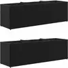 vidaXL Jardinières avec 3 pots 2 pcs noir 105x30x32 cm résine tressée