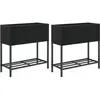 vidaXL Jardinières avec étagère 2 pcs noir 70x28x70 cm résine tressée
