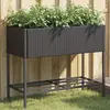 vidaXL Jardinières avec étagère 2 pcs noir 90x40x75 cm résine tressée