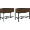 vidaXL Jardinières avec étagère 2 pcs brun 90x40x75 cm résine tressée