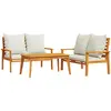 vidaXL Salon de jardin 3 pcs avec coussins bois massif d'acacia