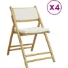 vidaXL Chaises de bistro pliantes lot de 4 et coussins blanc crème
