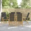 vidaXL Chaises inclinables de jardin pliantes lot de 6 coussins bambou