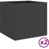 vidaXL Jardinières 2 pcs noir 32x30x29 cm acier laminé à froid