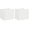 vidaXL Jardinières 2 pcs blanc 32x30x29 cm acier laminé à froid