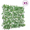 vidaXL Treillis de lierre artificiel extensible vert 5 pcs 186x30 cm