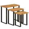 vidaXL Tables gigognes 3 pcs avec bord vivant bois massif d'acacia