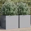 vidaXL Jardinières 2 pcs argenté 49x47x46 cm acier galvanisé