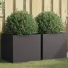 vidaXL Jardinières 2 pcs noir 49x47x46 cm acier laminé à froid