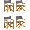 vidaXL Chaises de jardin pliables lot de 4 gris foncé tissu