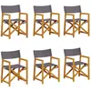 vidaXL Chaises pliables de jardin lot de 6 gris foncé tissu