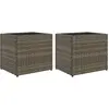 vidaXL Jardinières 2 pcs gris 36x30x32 cm résine tressée