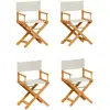 vidaXL Chaises de jardin pliables lot de 4 blanc crème tissu