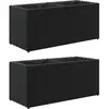 vidaXL Jardinières avec 2 pots 2 pcs noir 72x30x32 cm résine tressée